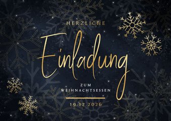 Einladungskarte zum Weihnachtsessen Schneeflocken