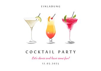 Einladungskarte zur Cocktail Party