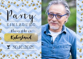 Einladungskarte zur Ruhestand-Party