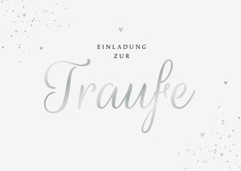 Einladungskarte zur Traufe Silberschrift
