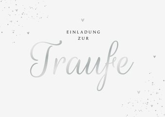 Einladungskarte zur Traufe Silberschrift