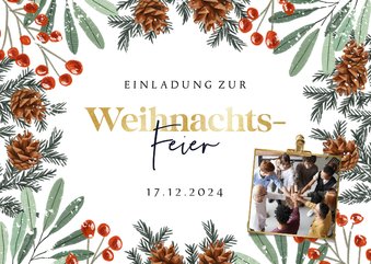 Einladungskarte zur Weihnachtsfeier botanisch