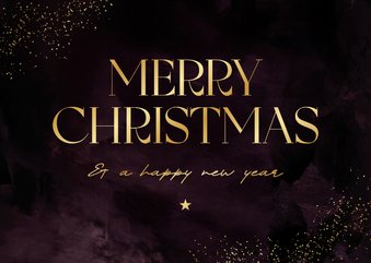 Elegante Firmen-Weihachtskarte 'Merry Christmas' Goldschrift