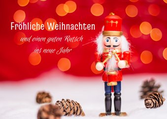 FairTrade-Weihnachtsgrußkarte geschäftlich mit Nussknacker