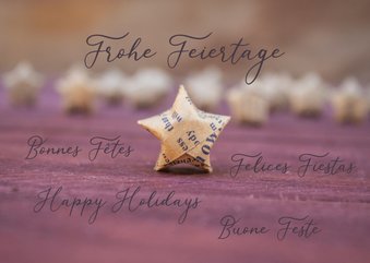 FairTrade Weihnachtskarte geschäftlich mit Faltstern