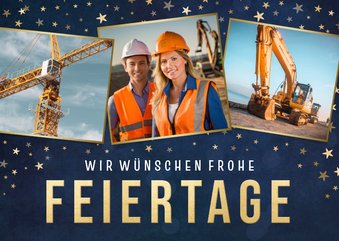 Firmen-Weihnachtskarte Bau Fotoreihe