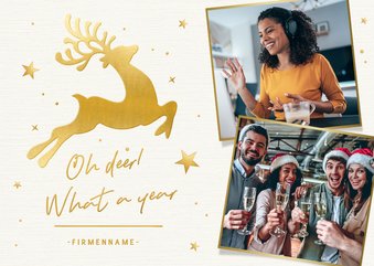 Firmen-Weihnachtskarte 'Oh deer, what a year'