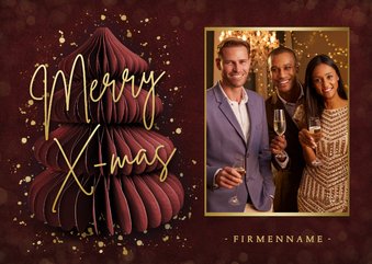 Firmen-Weihnachtskarte Papierbaum & Foto