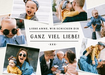 Fotocollage-Karte 'Ganz viel Liebe' mit 7 Fotos