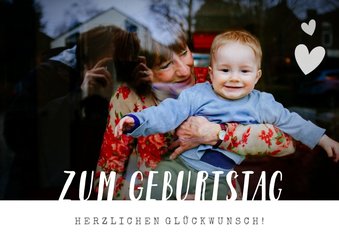 Fotokarte großes Foto mit Text