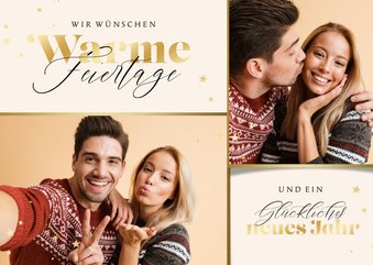 Fotokarte mit Goldlook-Design zu Weihnachten