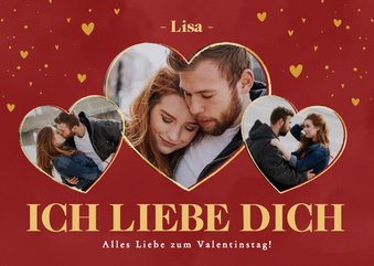 Fotokarte Valentinstag Herzen 'Ich liebe dich'