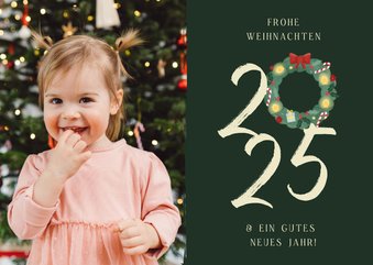 Fotokarte Weihnachten 2025 Kranz