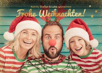 Fotokarte Weihnachtsgrüße mit Gold