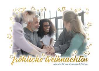 Fotoweihnachtskarte mit goldenem Rahmen