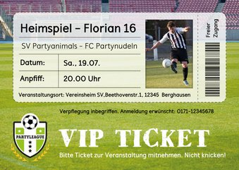 Fußball-Einladung zum Geburtstag Heimspiel