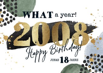 Geburtstagskarte 18. Geburtstag Goldschrift