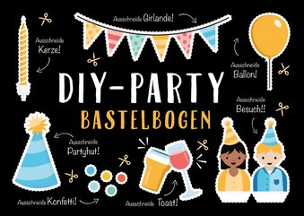 Geburtstagskarte DIY-Party-Bastelbogen