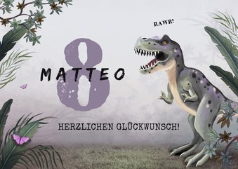 Geburtstagskarte Dschungel-Dino