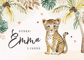 Geburtstagskarte kleiner Leopard