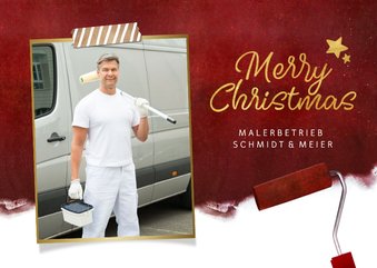 Geschäftliche Weihnachtskarte für Malerbetrieb