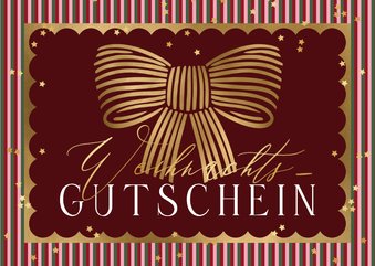 Geschenkgutscheinkarte Weihnachten Schleife