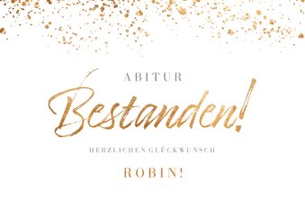 Glückwunschkarte Bestanden Goldlook