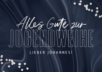 Glückwunschkarte Jugendweihe grafisch dunkelblau