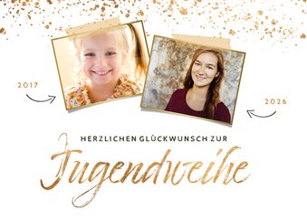 Glückwunschkarte Jugendweihe zwei Fotos