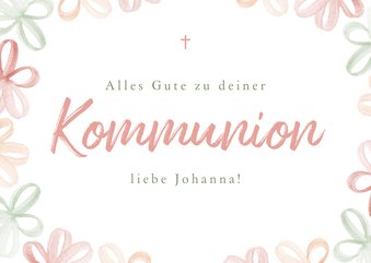 Glückwunschkarte Kommunion Frühlingsblumen