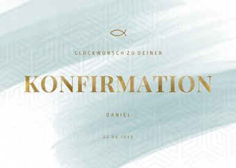 Glückwunschkarte zur Konfirmation Wasserfarbe Fisch