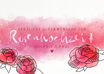 Glückwunschkarte zur Rosenhochzeit Illustration