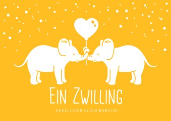 Glückwunschkarte Zwilling Farbe anpassbar