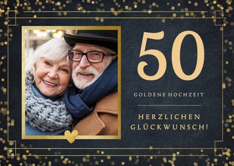 Goldene Hochzeit Glückwunschkarte 50 mit Foto