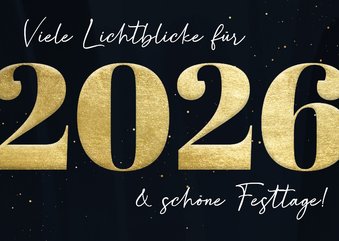 Grußkarte Neujahr 2026 Goldlook