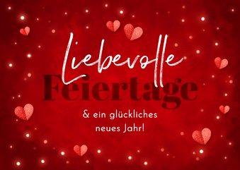 Grußkarte Weihnachten Herzen 'Liebevolle Feiertage'