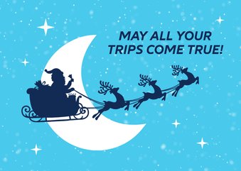 Grußkarte Weihnachten 'May all your trips come true'