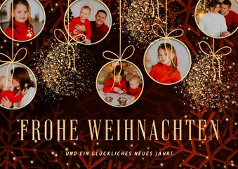 Grußkarte Weihnachten Weihnachtskugeln mit Fotos