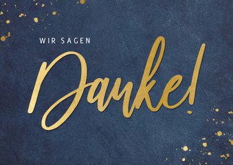 Grußkarte 'Wir sagen Danke' Goldlook