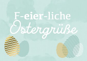 Grußkarte zu Ostern mit Eiern und Pinselstrichen