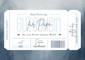 Gutschein zum Vatertag Special Ticket