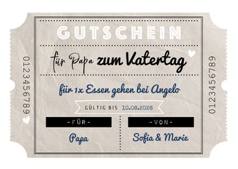 Gutscheinkarte zum Vatertag