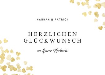 Hochzeit Karte Glückwunsch Goldherzen