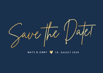 Hochzeit Save-the-Date-Karte klassisch Dunkelblau