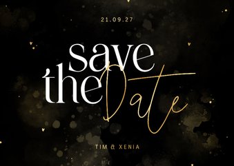 Hochzeit Save-the-Date-Karte schwarz-gold