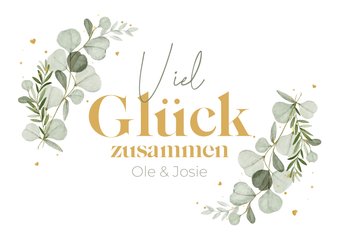 Hochzeits-Glückwunschkarte Ornamente aus Eukalyptus