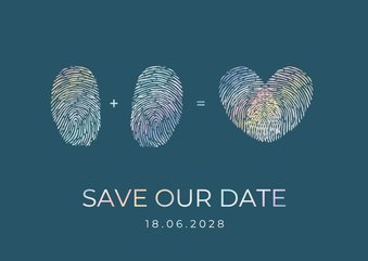 Hochzeits-Save-the-Date-Karte Fingerabdrücke Herz