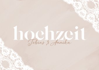 Hochzeitseinladung Spitzendekor