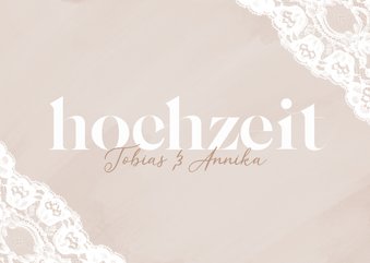 Hochzeitseinladung Spitzendekor