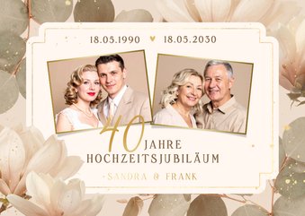 Hochzeitsjubiläum 40 Jahre Fotocollage Vintage Ticket